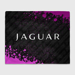 Плед флисовый Jaguar pro racing: надпись и символ, цвет: 3D-велсофт