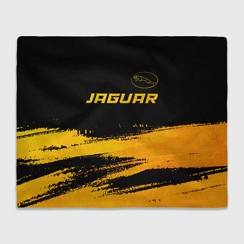 Плед Jaguar - gold gradient: символ сверху / 3D-Велсофт – фото 1