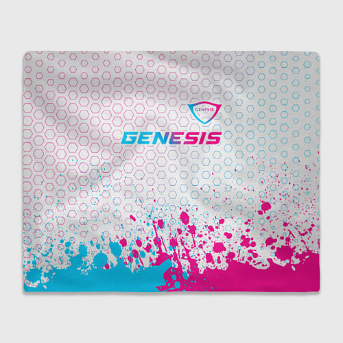 Плед Genesis neon gradient style: символ сверху / 3D-Велсофт – фото 1
