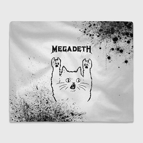 Плед Megadeth рок кот на светлом фоне / 3D-Велсофт – фото 1