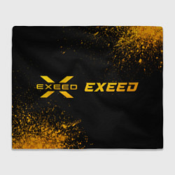 Плед флисовый Exeed - gold gradient: надпись и символ, цвет: 3D-велсофт