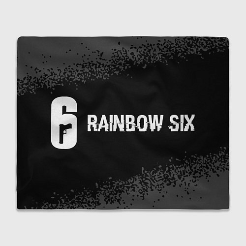 Плед Rainbow Six glitch на темном фоне: надпись и симво / 3D-Велсофт – фото 1