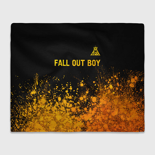 Плед Fall Out Boy - gold gradient: символ сверху / 3D-Велсофт – фото 1