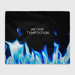 Плед флисовый Within Temptation blue fire, цвет: 3D-велсофт