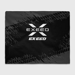 Плед флисовый Exeed speed на темном фоне со следами шин, цвет: 3D-велсофт