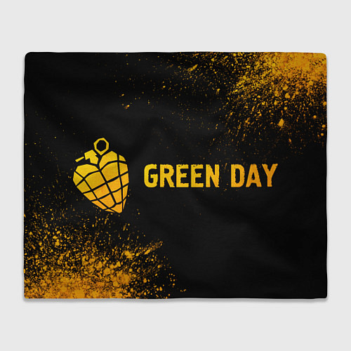Плед Green Day - gold gradient: надпись и символ / 3D-Велсофт – фото 1
