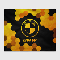 Плед флисовый BMW - gold gradient, цвет: 3D-велсофт