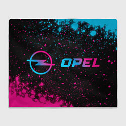 Плед флисовый Opel - neon gradient: надпись и символ, цвет: 3D-велсофт