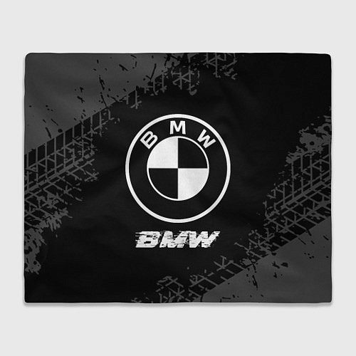 Плед BMW speed на темном фоне со следами шин / 3D-Велсофт – фото 1