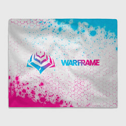 Плед флисовый Warframe neon gradient style: надпись и символ, цвет: 3D-велсофт