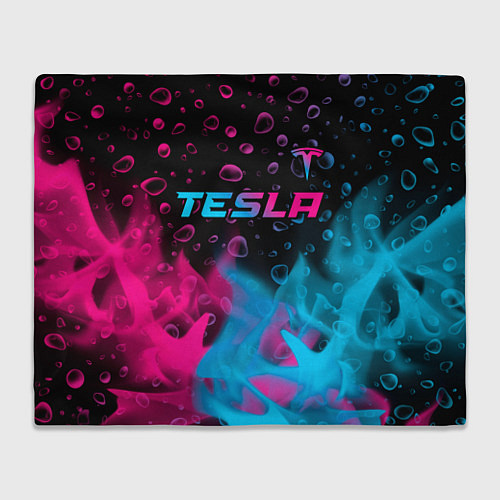 Плед Tesla - neon gradient: символ сверху / 3D-Велсофт – фото 1