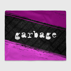 Плед флисовый Garbage rock legends: надпись и символ, цвет: 3D-велсофт