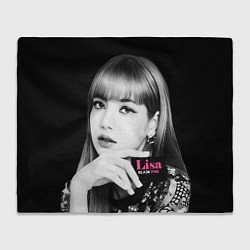 Плед флисовый Blackpink Lisa Business card, цвет: 3D-велсофт