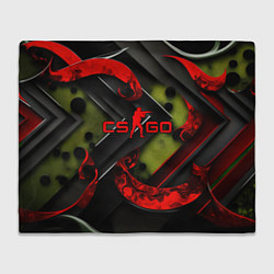 Плед CS GO abstract green red