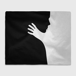 Плед флисовый Чёрно-белый рисунок, цвет: 3D-велсофт