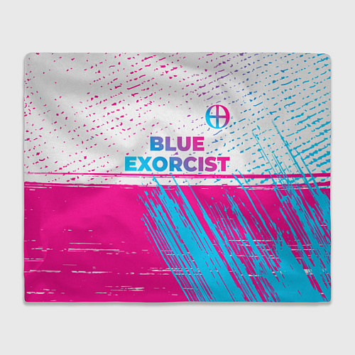 Плед Blue Exorcist neon gradient style: символ сверху / 3D-Велсофт – фото 1