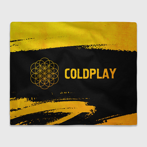 Плед Coldplay - gold gradient: надпись и символ / 3D-Велсофт – фото 1
