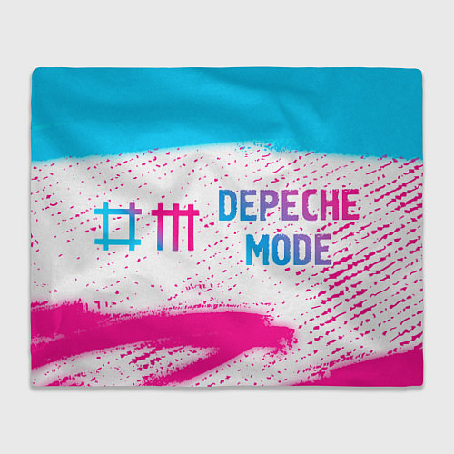 Плед Depeche Mode neon gradient style: надпись и символ / 3D-Велсофт – фото 1