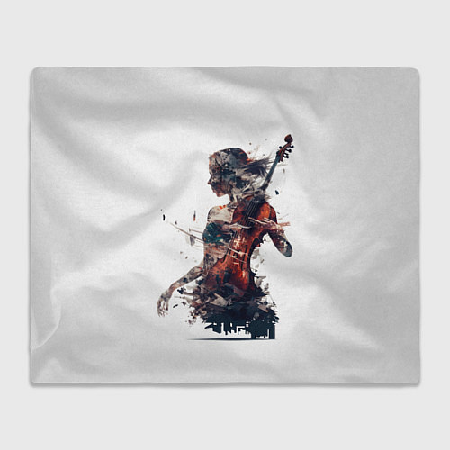 Плед Девушка со скрипкой абстракция / 3D-Велсофт – фото 1