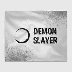 Плед флисовый Demon Slayer glitch на светлом фоне: надпись и сим, цвет: 3D-велсофт