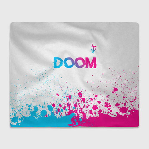 Плед Doom neon gradient style: символ сверху / 3D-Велсофт – фото 1