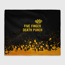 Плед флисовый Five Finger Death Punch - gold gradient: символ св, цвет: 3D-велсофт