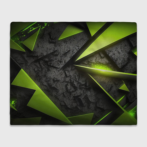 Плед Зеленые абстрактные осколки / 3D-Велсофт – фото 1