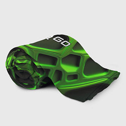 Плед флисовый CS GO объемные зеленые соты, цвет: 3D-велсофт — фото 2
