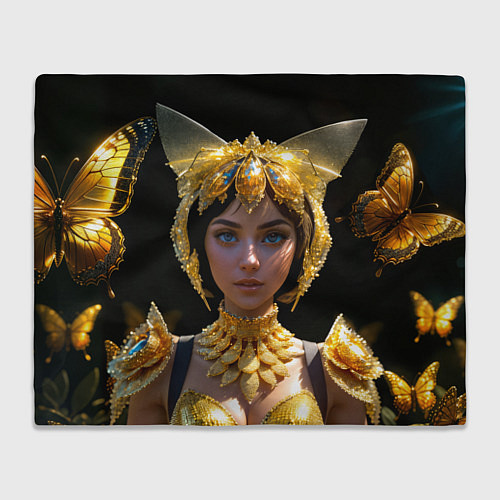 Плед Девушка королева бабочек / 3D-Велсофт – фото 1