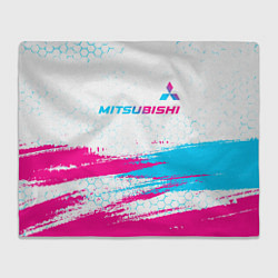 Плед Mitsubishi neon gradient style: символ сверху