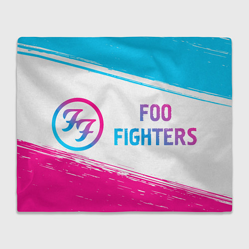 Плед Foo Fighters neon gradient style: надпись и символ / 3D-Велсофт – фото 1