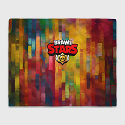 Плед флисовый Brawl Stars Logo Color, цвет: 3D-велсофт