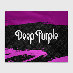 Плед флисовый Deep Purple rock legends: надпись и символ, цвет: 3D-велсофт