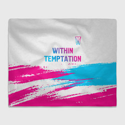 Плед флисовый Within Temptation neon gradient style: символ свер, цвет: 3D-велсофт