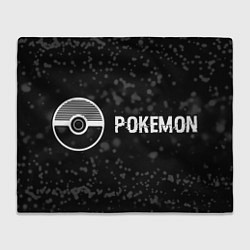 Плед флисовый Pokemon glitch на темном фоне: надпись и символ, цвет: 3D-велсофт