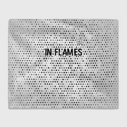 Плед флисовый In Flames glitch на светлом фоне: символ сверху, цвет: 3D-велсофт