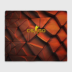 Плед флисовый CSGO orange logo, цвет: 3D-велсофт