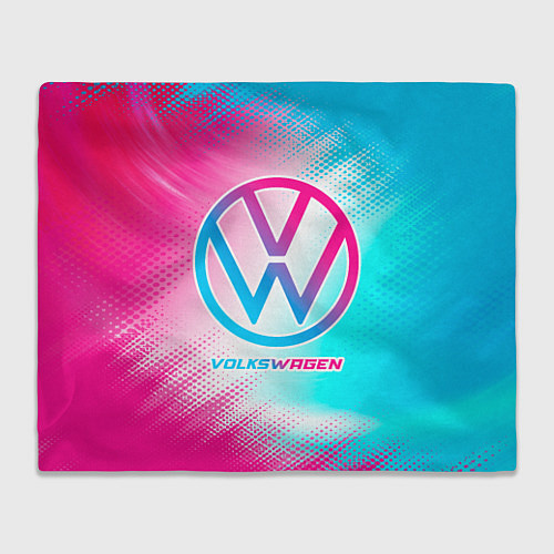 Плед Volkswagen neon gradient style / 3D-Велсофт – фото 1