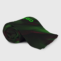 Плед флисовый CS GO green logo, цвет: 3D-велсофт — фото 2