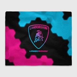 Плед флисовый Lamborghini - neon gradient, цвет: 3D-велсофт