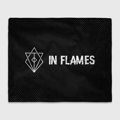 Плед In Flames glitch на темном фоне: надпись и символ / 3D-Велсофт – фото 1