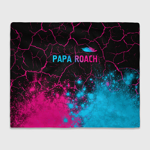 Плед Papa Roach - neon gradient: символ сверху / 3D-Велсофт – фото 1