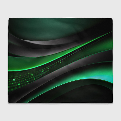 Плед Black green line / 3D-Велсофт – фото 1