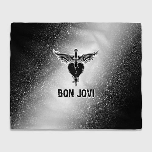 Плед Bon Jovi glitch на светлом фоне / 3D-Велсофт – фото 1