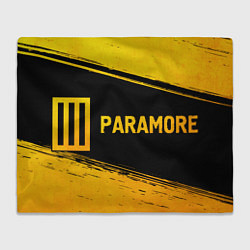 Плед флисовый Paramore - gold gradient: надпись и символ, цвет: 3D-велсофт