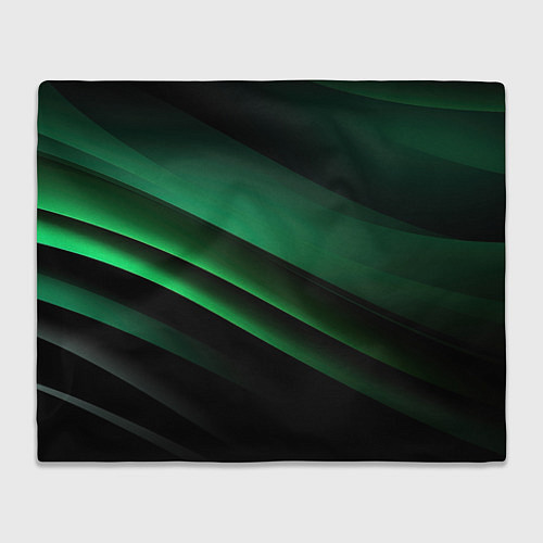 Плед Черно зеленые полосы / 3D-Велсофт – фото 1