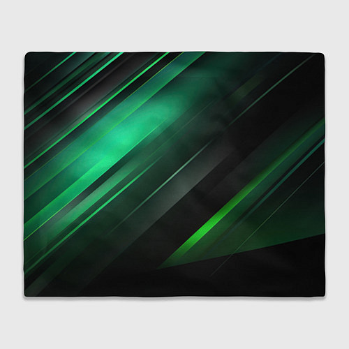 Плед Black green abstract / 3D-Велсофт – фото 1