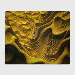 Плед флисовый Объемная желтая текстура, цвет: 3D-велсофт