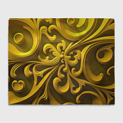 Плед флисовый Желтый объемный узор, цвет: 3D-велсофт