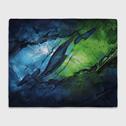 Плед флисовый Green blue abstract, цвет: 3D-велсофт